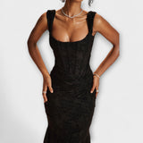 Renske - Vestido longo com corpete elegante e refinado