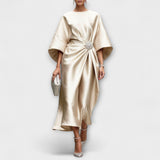 Vestido longo de cetim brilhante luxuoso