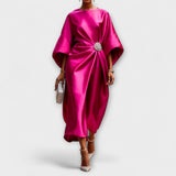 Vestido longo de cetim brilhante luxuoso