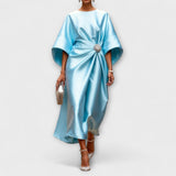Vestido longo de cetim brilhante luxuoso