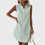 Lenka - Vestido Camisola Listrado Elegante