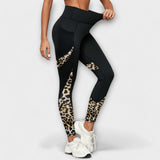Calças de treino de cintura alta com padrão de leopardo