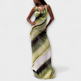 Vestido Maxi Clássico Tie-Dye Gradient