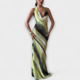 Vestido Maxi Clássico Tie-Dye Gradient