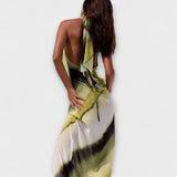 Vestido Maxi Clássico Tie-Dye Gradient