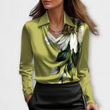 Filipa - Blusa Brilhante com Colarinho Chique