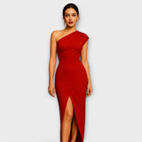 Vestido de noite assimétrico elegante