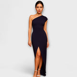 Vestido de noite assimétrico elegante