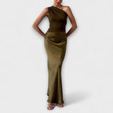 Vestido maxi elegante com um ombro