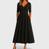 Leona - Vestido Elegante com Decote Especial
