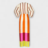 Kaya - Vestido maxi com decote e mangas balão
