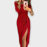 Lena - Vestido Elegante com Ombros Descobertos