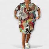 Liora - Vestido Colorido com Decote em V