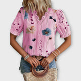Emily - Blusa de moda com decote em V