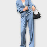 Chantal – Conjunto de cardigan e calças