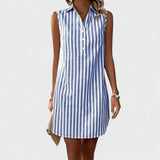 Lenka - Vestido Camisola Listrado Elegante