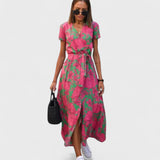 Daniela - Vestido Envelope com Padrão de Poás