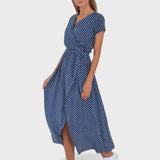 Daniela - Vestido Envelope com Padrão de Poás