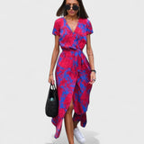 Daniela - Vestido Envelope com Padrão de Poás