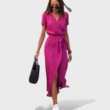 Daniela - Vestido Envelope com Padrão de Poás