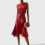 Ariana - Vestido Assimétrico com Pregas Elegantes