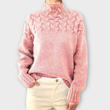 Eva - Sweater feminino com padrão de trança detalhado