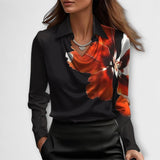 Filipa - Blusa Brilhante com Colarinho Chique