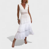 Sandra - Vestido Elegante de Renda com Decote em V