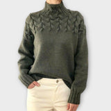 Eva - Sweater feminino com padrão de trança detalhado