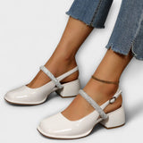Celandra - Mary Janes com tiras brilhantes e salto bloco