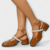 Celandra - Mary Janes com tiras brilhantes e salto bloco