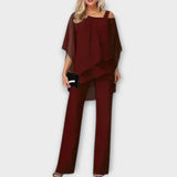 Conjunto de noite em chiffon