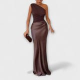 Vestido maxi elegante com um ombro