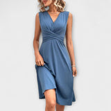 Lina - Vestido de Verão com Decote Plissado
