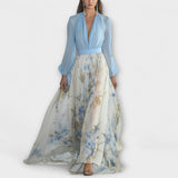 Harper - Vestido maxi floral cintilante