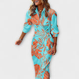 Clarissa - Vestido Midi de Camisa Listrado