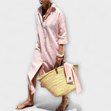 Edite - Vestido Camisa Listrado Elegante