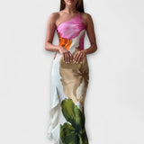 De Sapphire - Vestido Maxi Patchwork Elegante