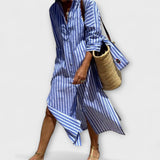Edite - Vestido Camisa Listrado Elegante