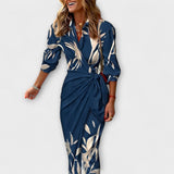 Clarissa - Vestido Midi de Camisa Listrado