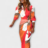Clarissa - Vestido Midi de Camisa Listrado