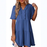 Chá - Vestido Mini Casual com Decote em V
