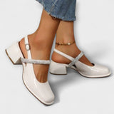 Celandra - Mary Janes com tiras brilhantes e salto bloco