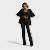 Selina - Conjunto estiloso de 3 peças (Blazer, Top, Calças)