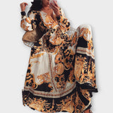 Vestido Envelope - Vestido Boho Feminino com Fenda