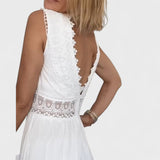 Sandra - Vestido Elegante de Renda com Decote em V