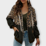 Lea - Sweatshirt de fleece com capuz e design de leopardo