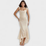Renske - Vestido longo com corpete elegante e refinado