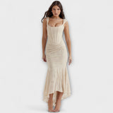 Renske - Vestido longo com corpete elegante e refinado