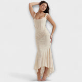 Renske - Vestido longo com corpete elegante e refinado